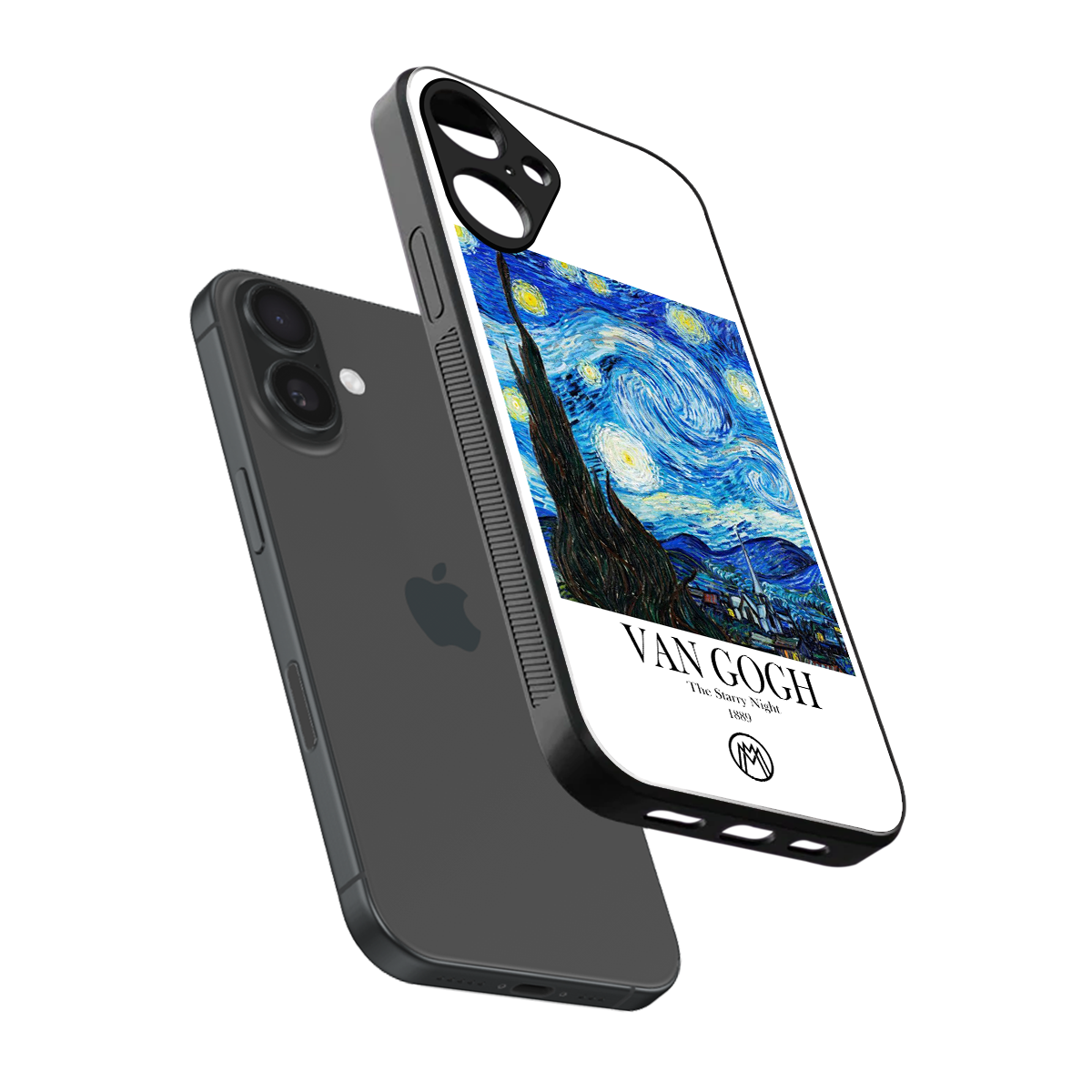 van gogh starry night back phone cover | glass case for iphone 16 plus