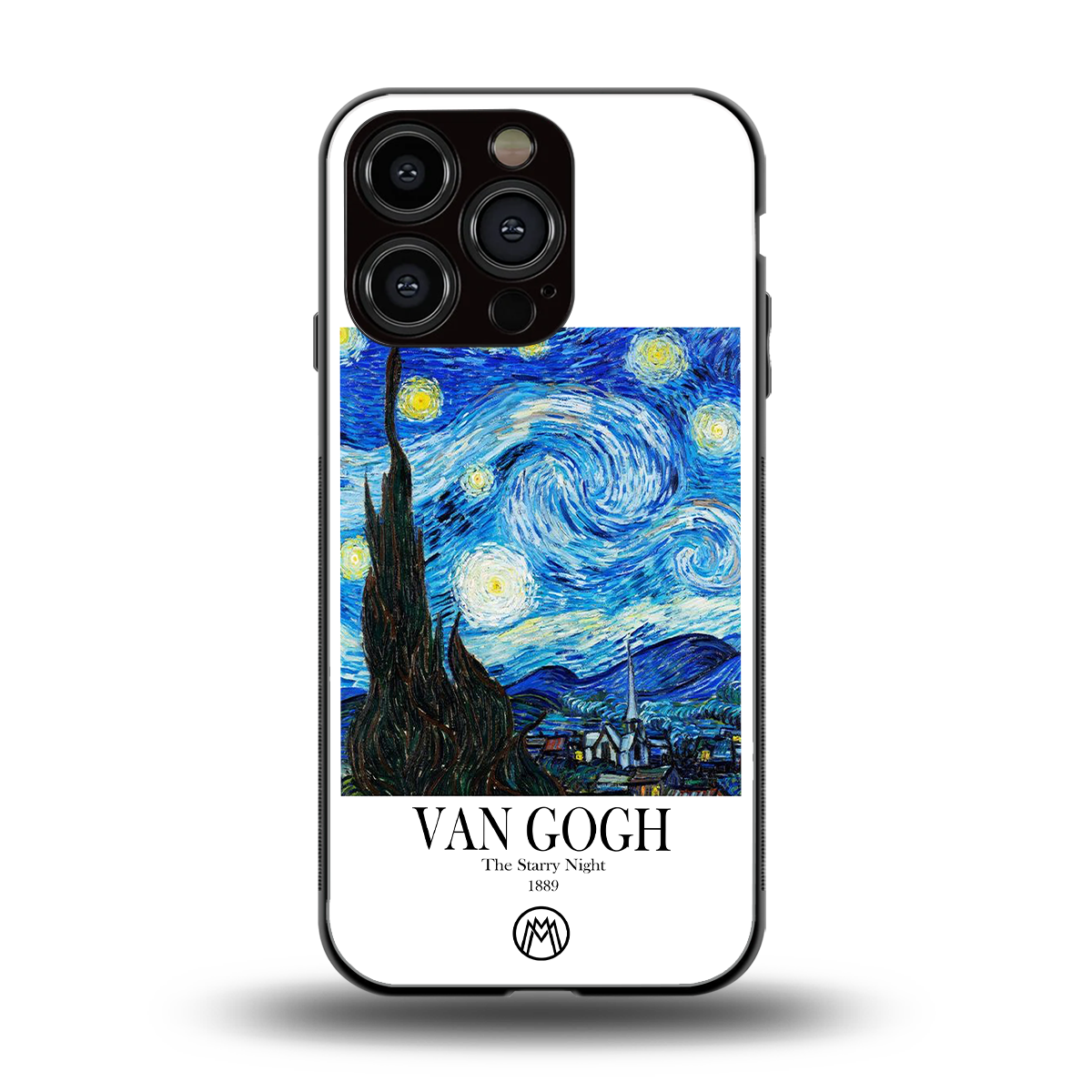 van gogh starry night back phone cover | glass case for iphone 16 pro