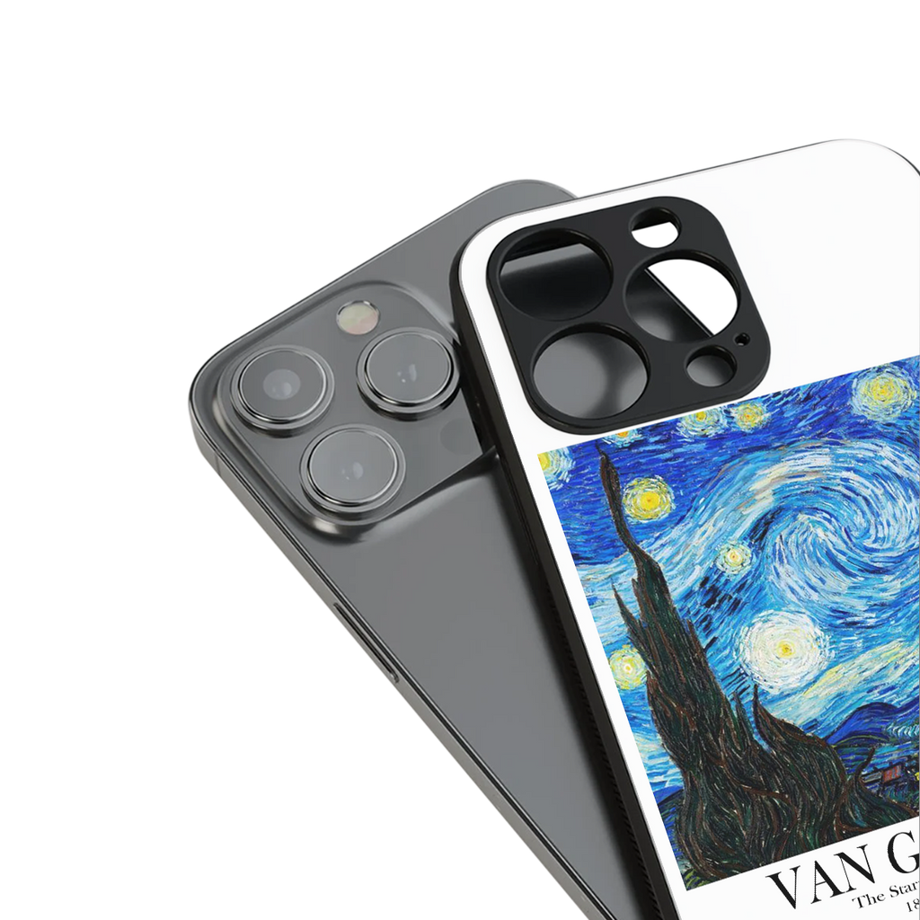 van gogh starry night back phone cover | glass case for iphone 15 pro