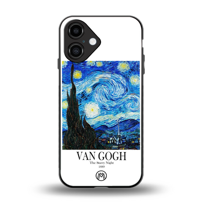 van gogh starry night back phone cover | glass case for iphone 16