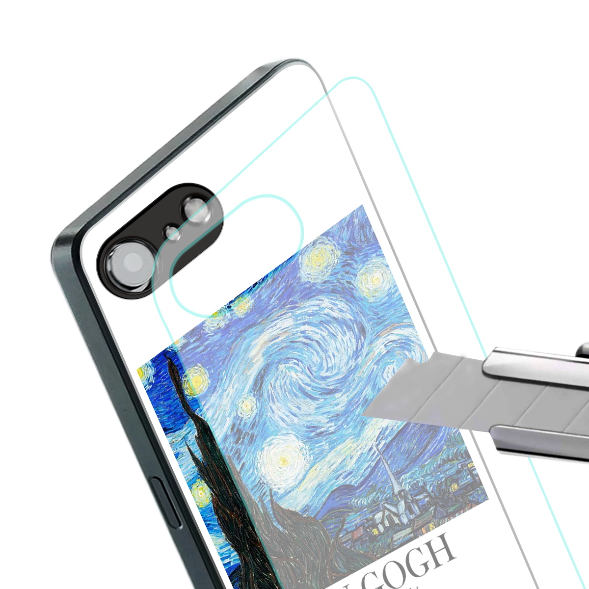 van gogh starry night back phone cover | glass case for iphone 16e