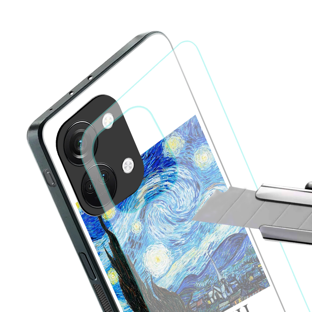 van gogh starry night back phone cover | glass case for oneplus nord 3