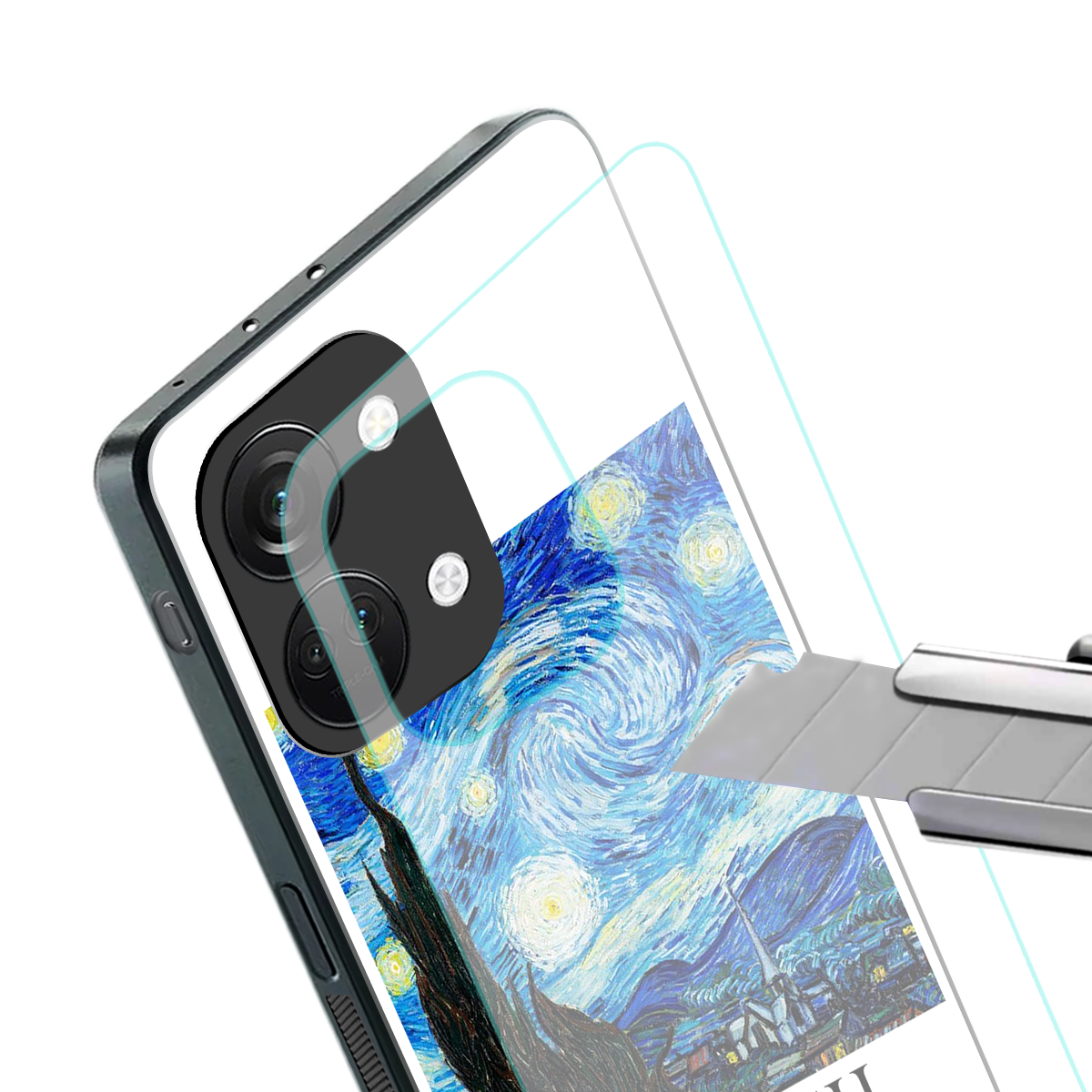 van gogh starry night back phone cover | glass case for oneplus nord 3
