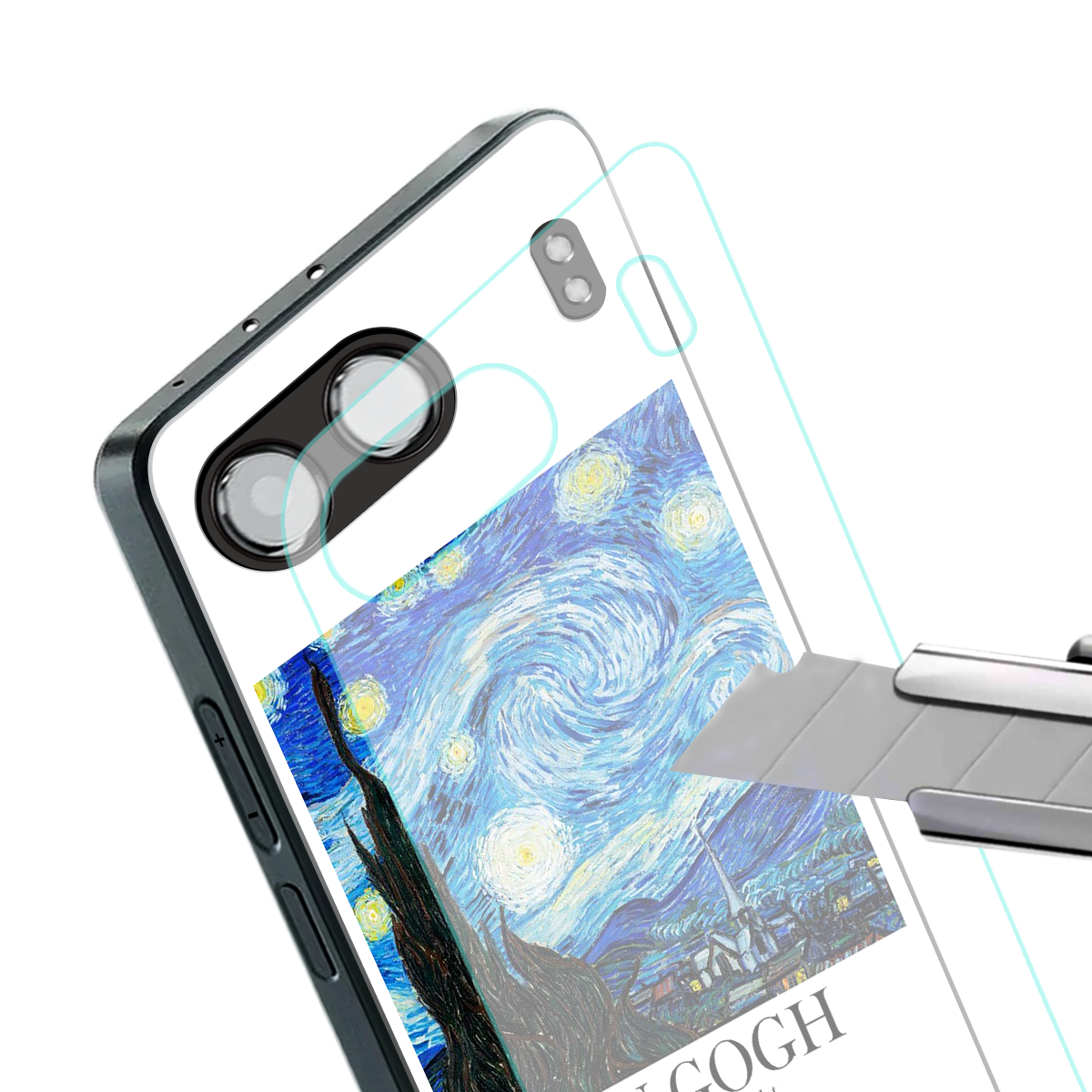 van gogh starry night back phone cover | glass case for oneplus nord 4
