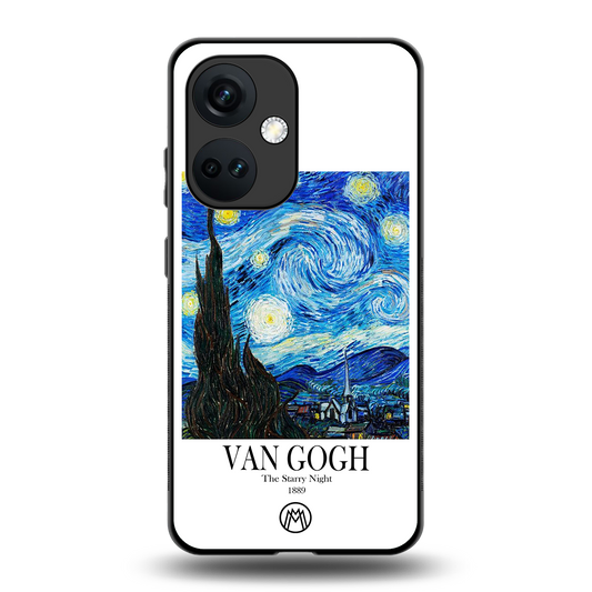 van gogh starry night back phone cover | glass case for oneplus nord ce 3