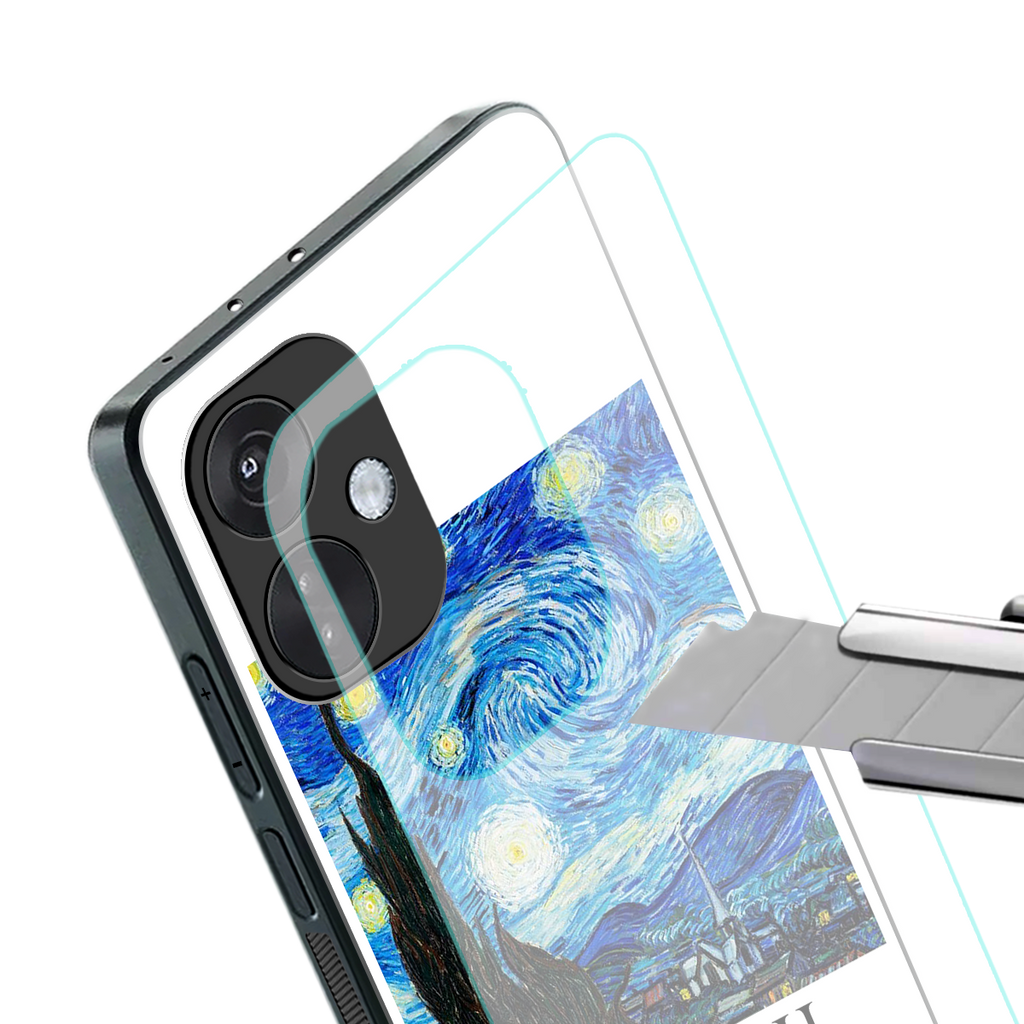 van gogh starry night back phone cover | glass case for oneplus nord ce 3