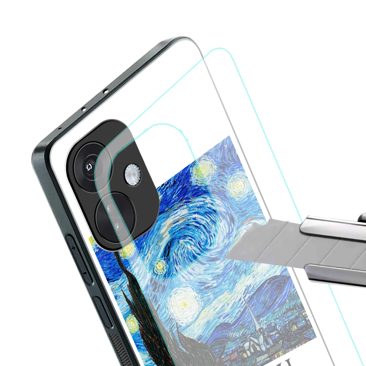 van gogh starry night back phone cover | glass case for oneplus nord ce 3