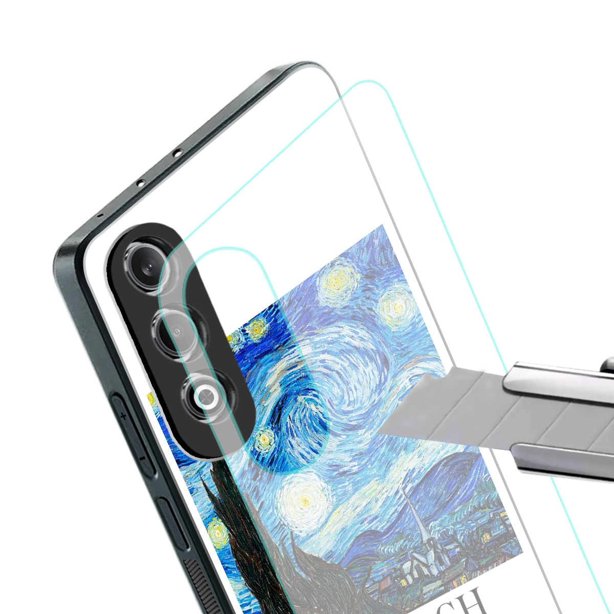 van gogh starry night back phone cover | glass case for oneplus nord ce 4