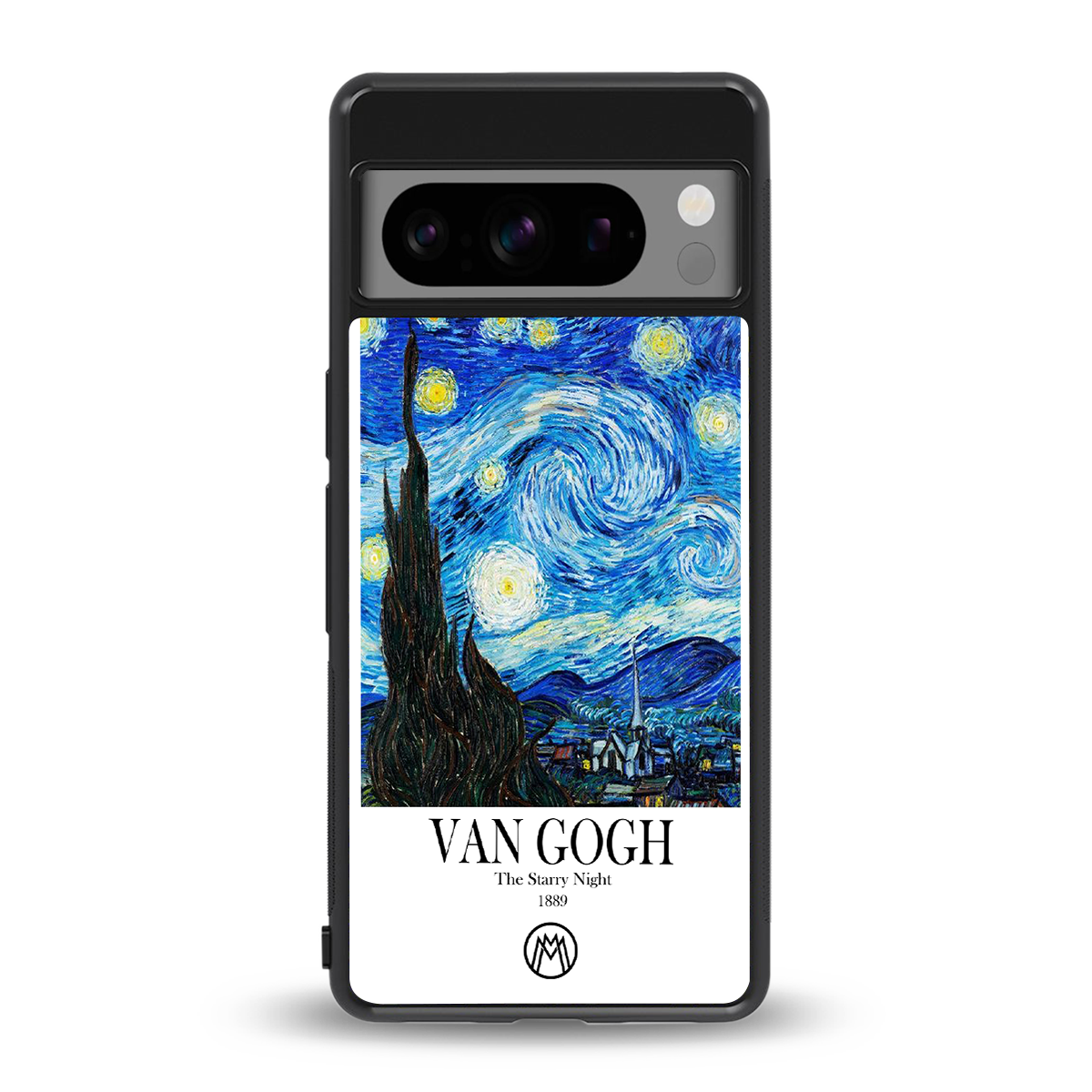 van gogh starry night back phone cover | glass case for google pixel 8 pro