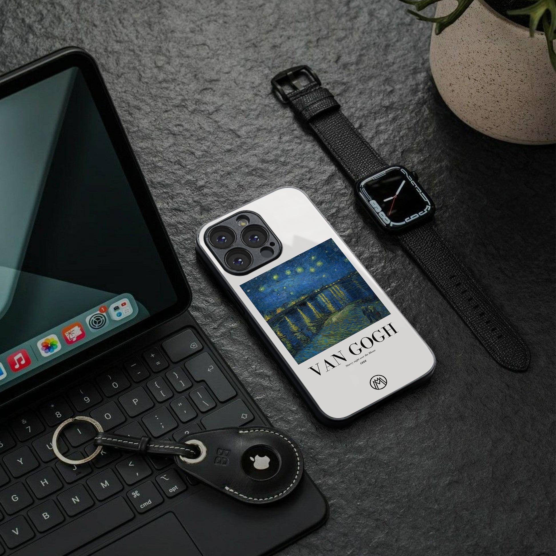 van gogh 1888 back phone cover | glass case for iphone 16 pro