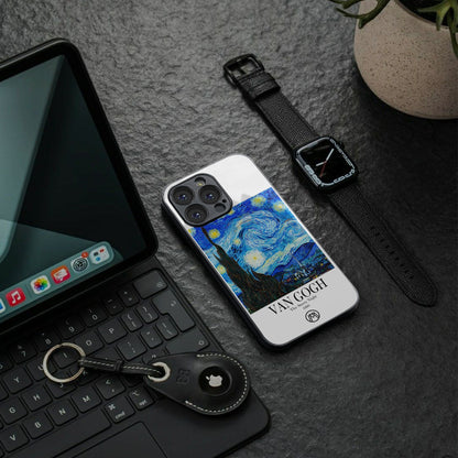 van gogh starry night back phone cover | glass case for iphone 16 pro