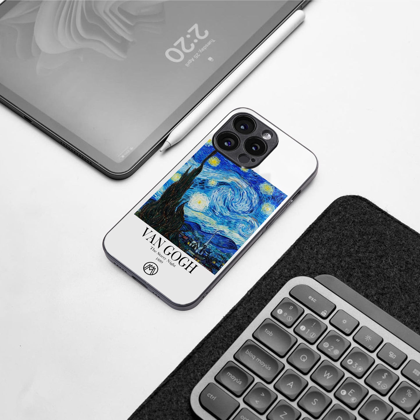 van gogh starry night back phone cover | glass case for google pixel 9 pro xl