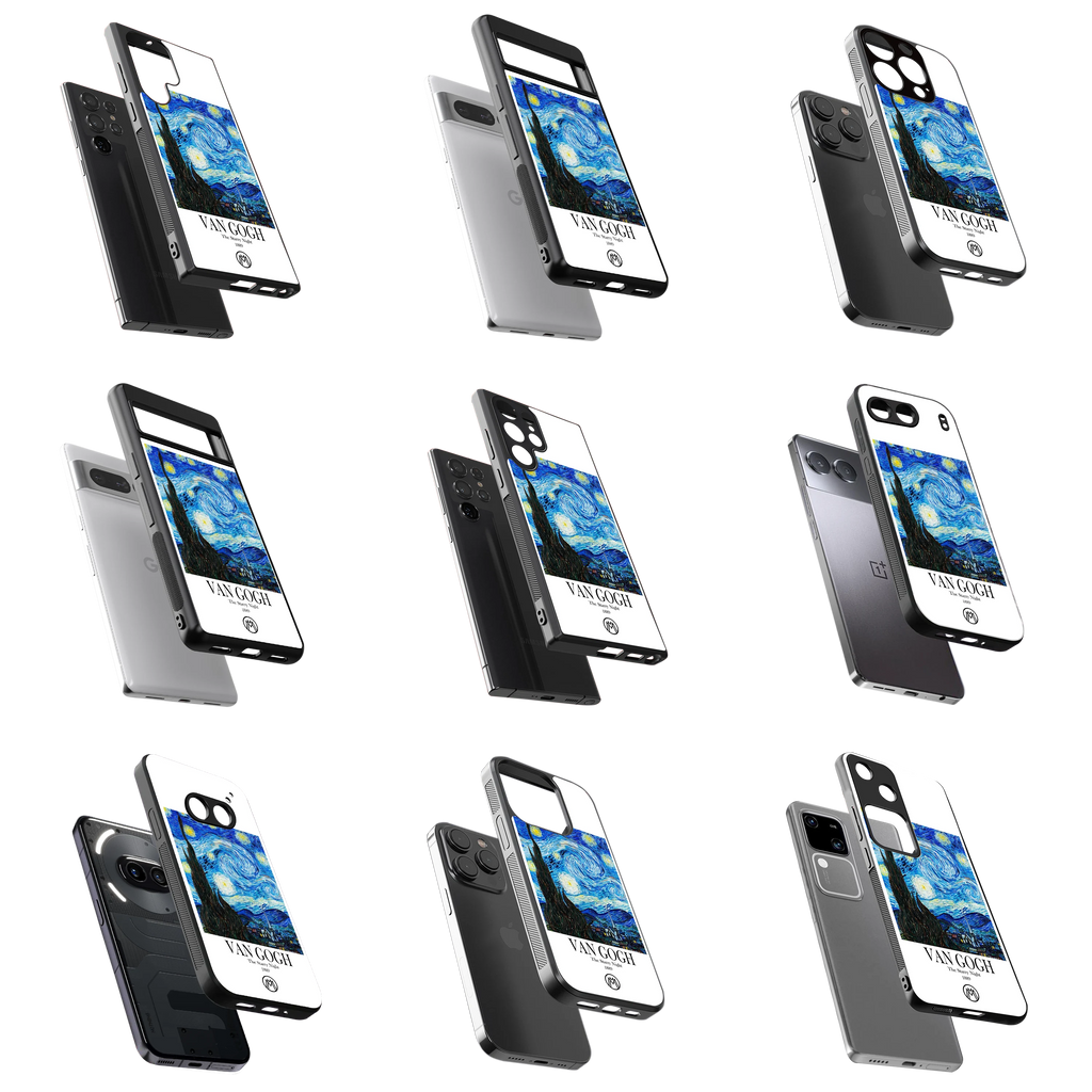 Durable Glass Back Mobile Case for iPhone, Samsung, OnePlus, Google Pixel, Redmi, Vivo, Oppo