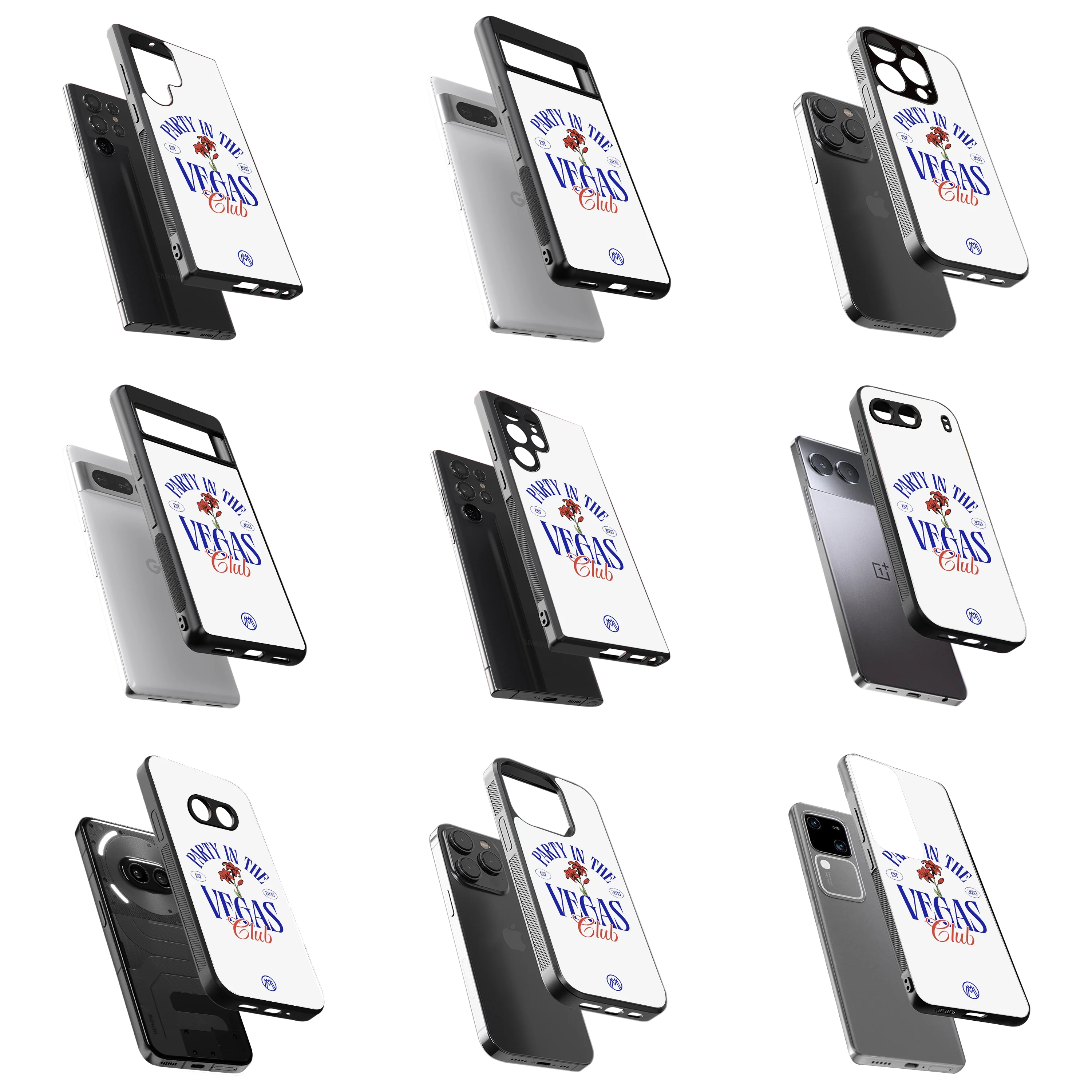 Durable Glass Back Mobile Case for iPhone, Samsung, OnePlus, Google Pixel, Redmi, Vivo, Oppo