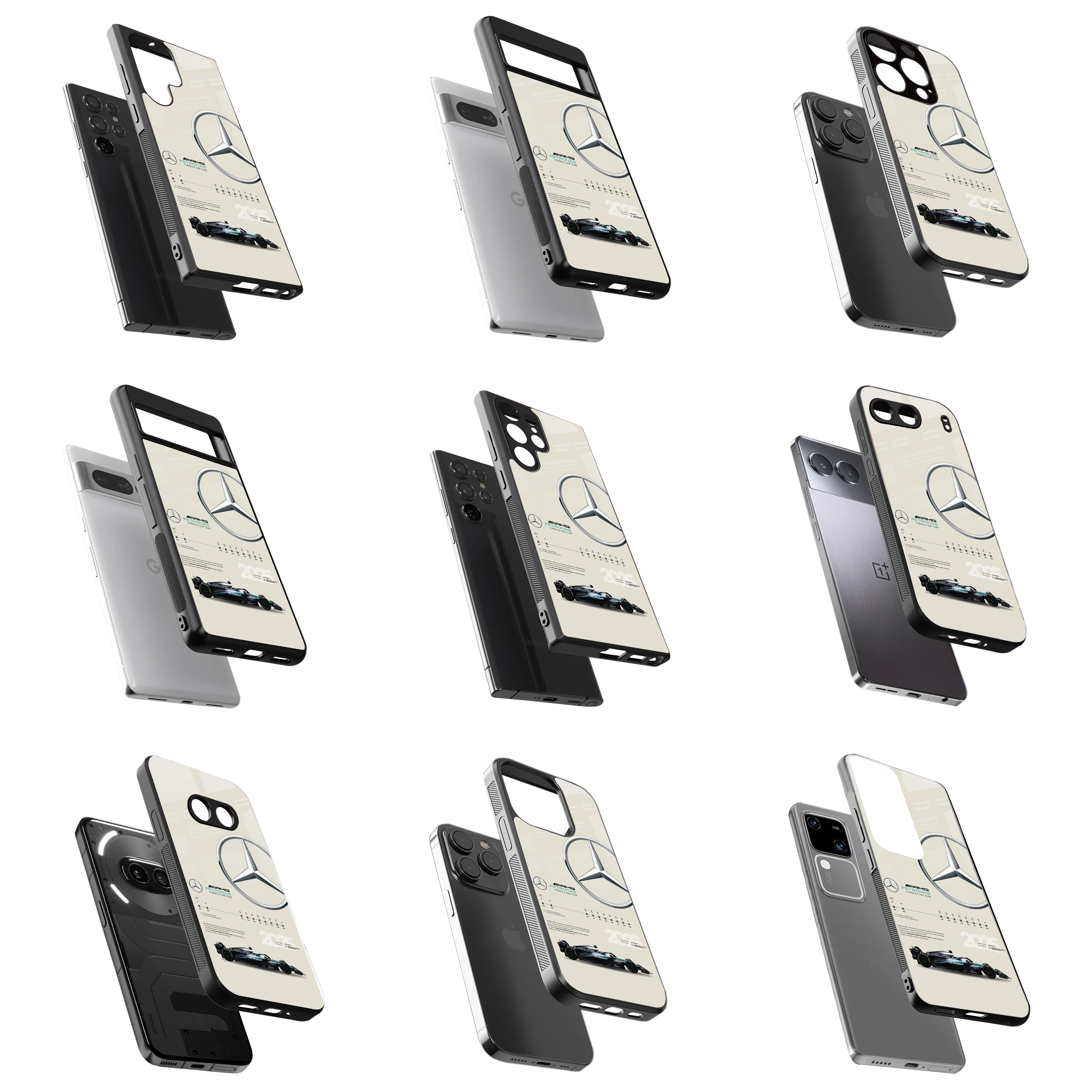 Durable Glass Back Mobile Case for iPhone, Samsung, OnePlus, Google Pixel, Redmi, Vivo, Oppo