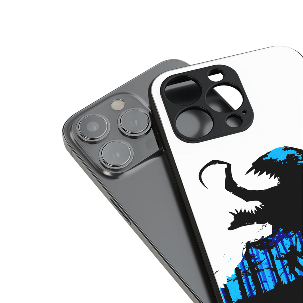 venom minimalistic back phone cover | glass case for iphone 15 pro