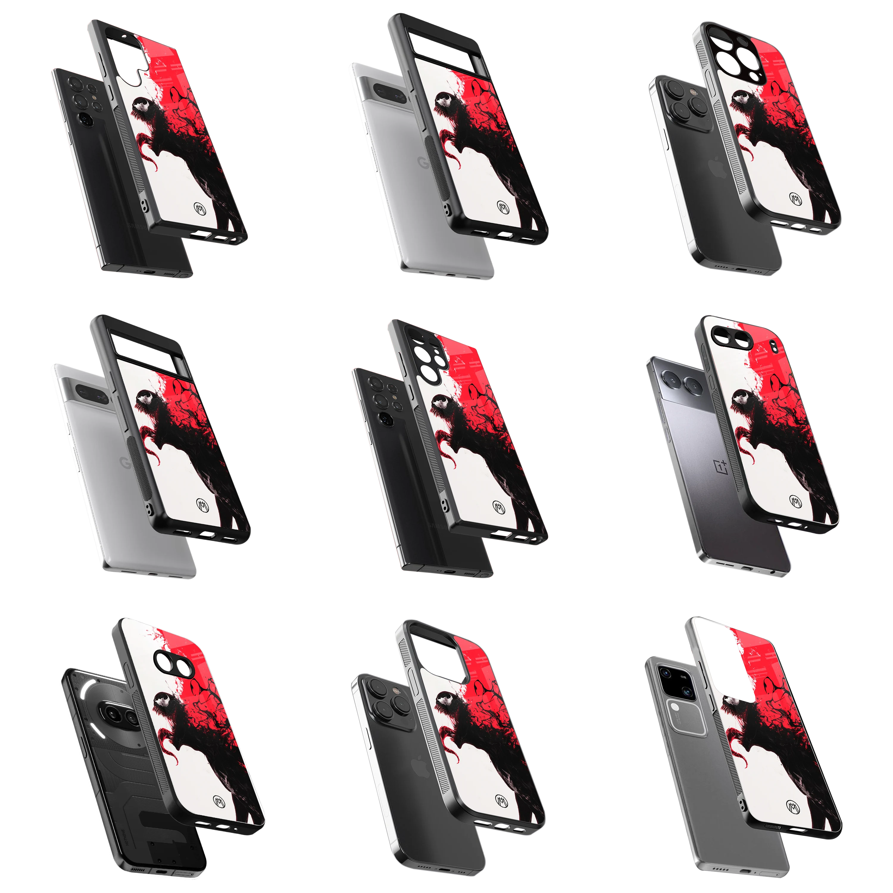 Durable Glass Back Mobile Case for iPhone, Samsung, OnePlus, Google Pixel, Redmi, Vivo, Oppo