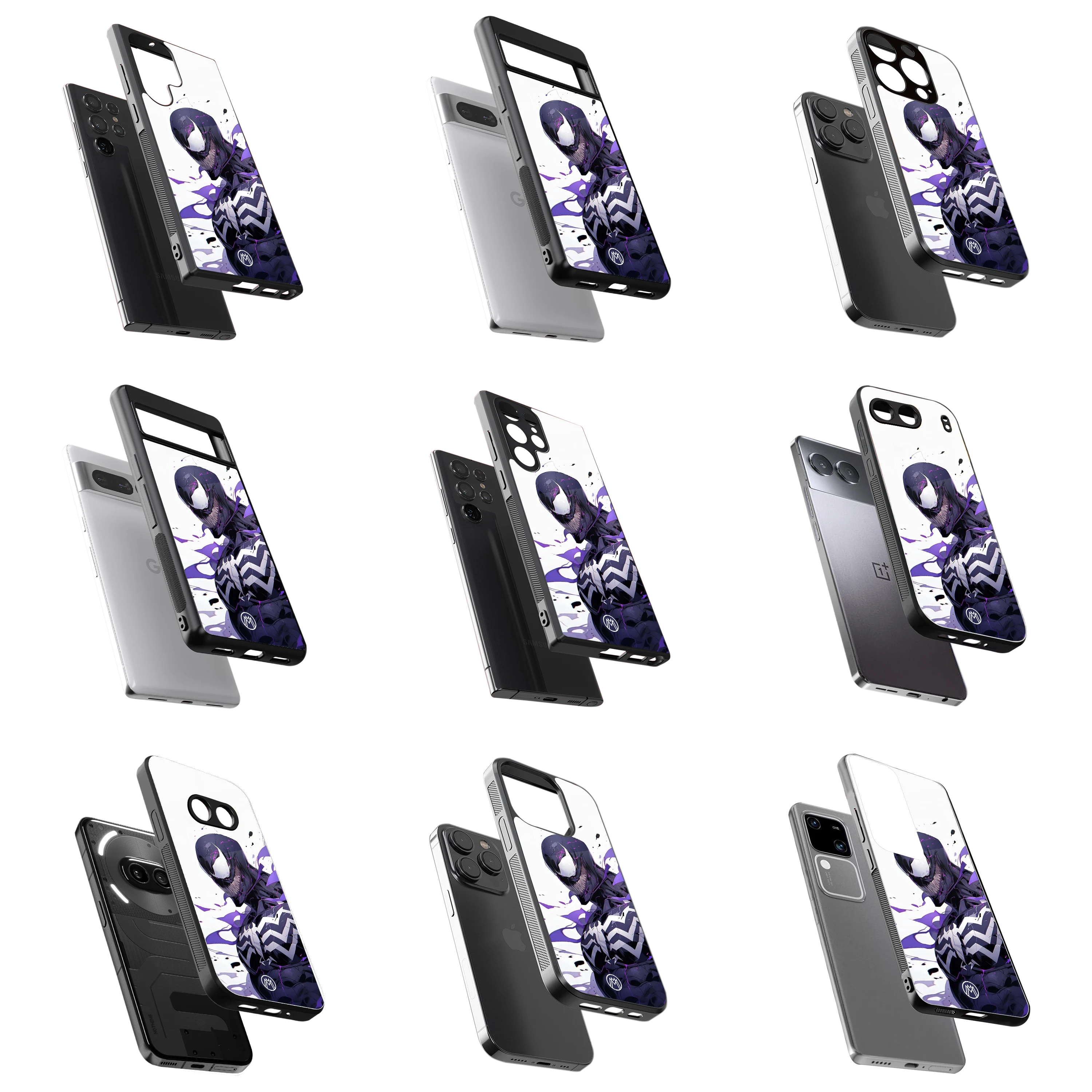 Durable Glass Back Mobile Case for iPhone, Samsung, OnePlus, Google Pixel, Redmi, Vivo, Oppo