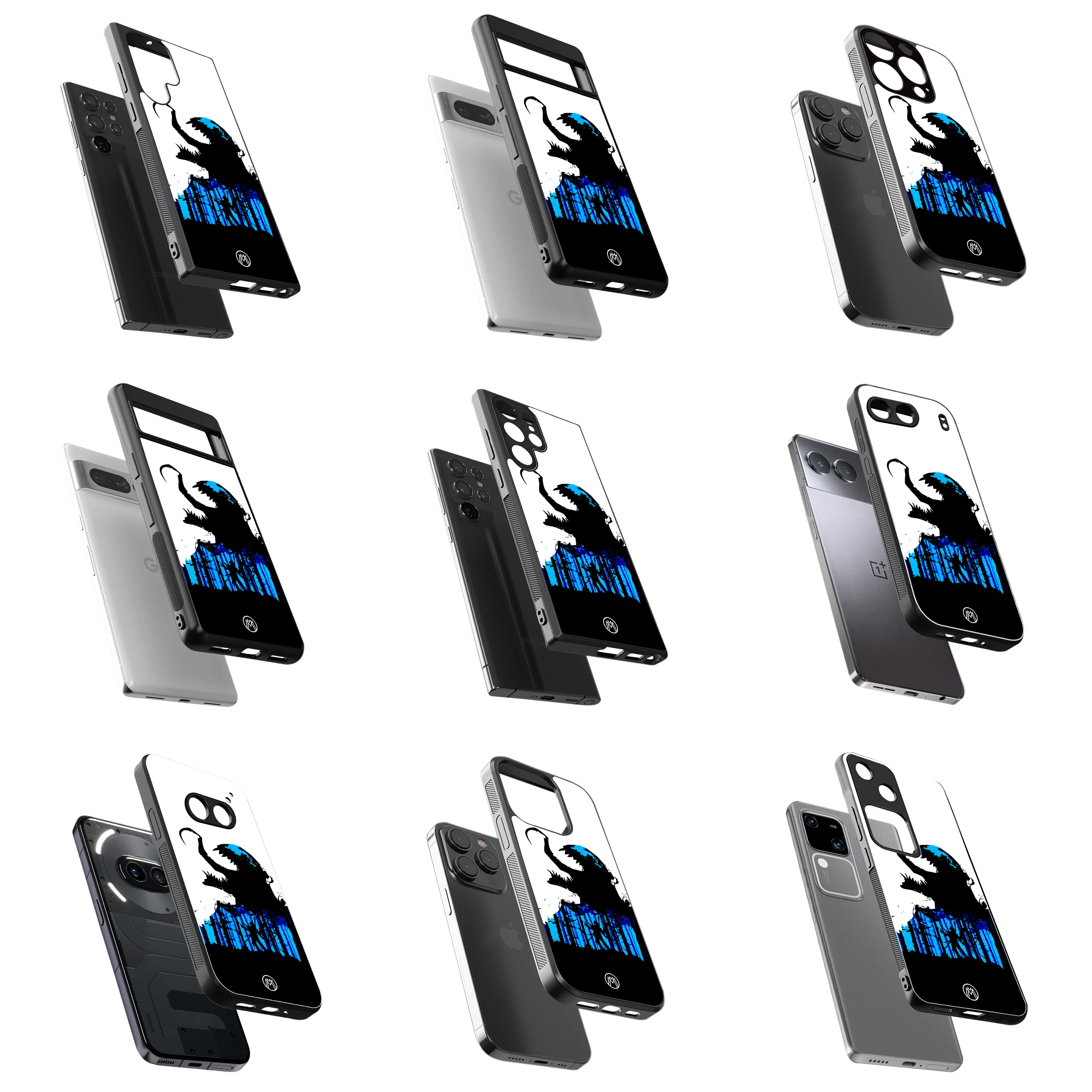 Durable Glass Back Mobile Case for iPhone, Samsung, OnePlus, Google Pixel, Redmi, Vivo, Oppo