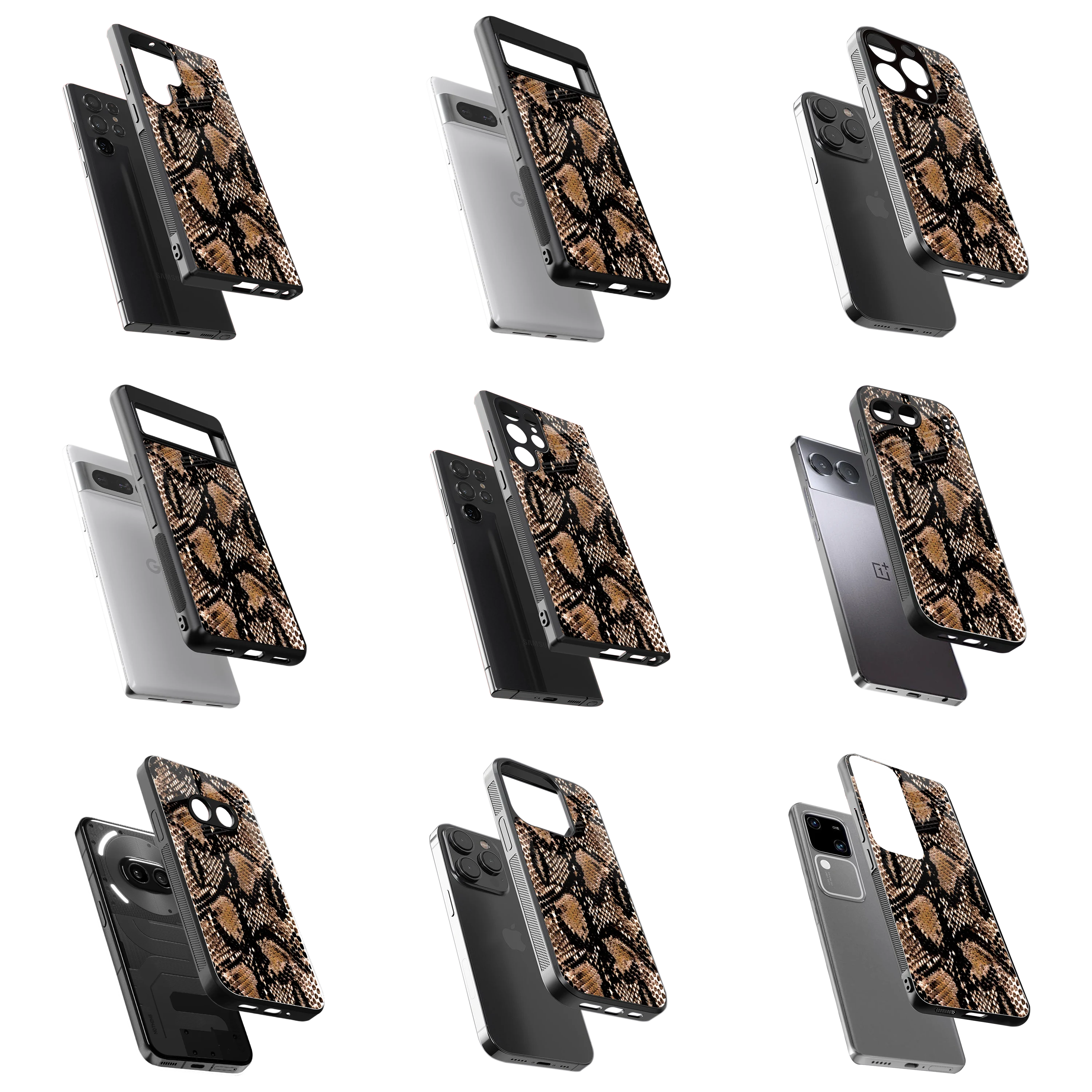 Durable Glass Back Mobile Case for iPhone, Samsung, OnePlus, Google Pixel, Redmi, Vivo, Oppo