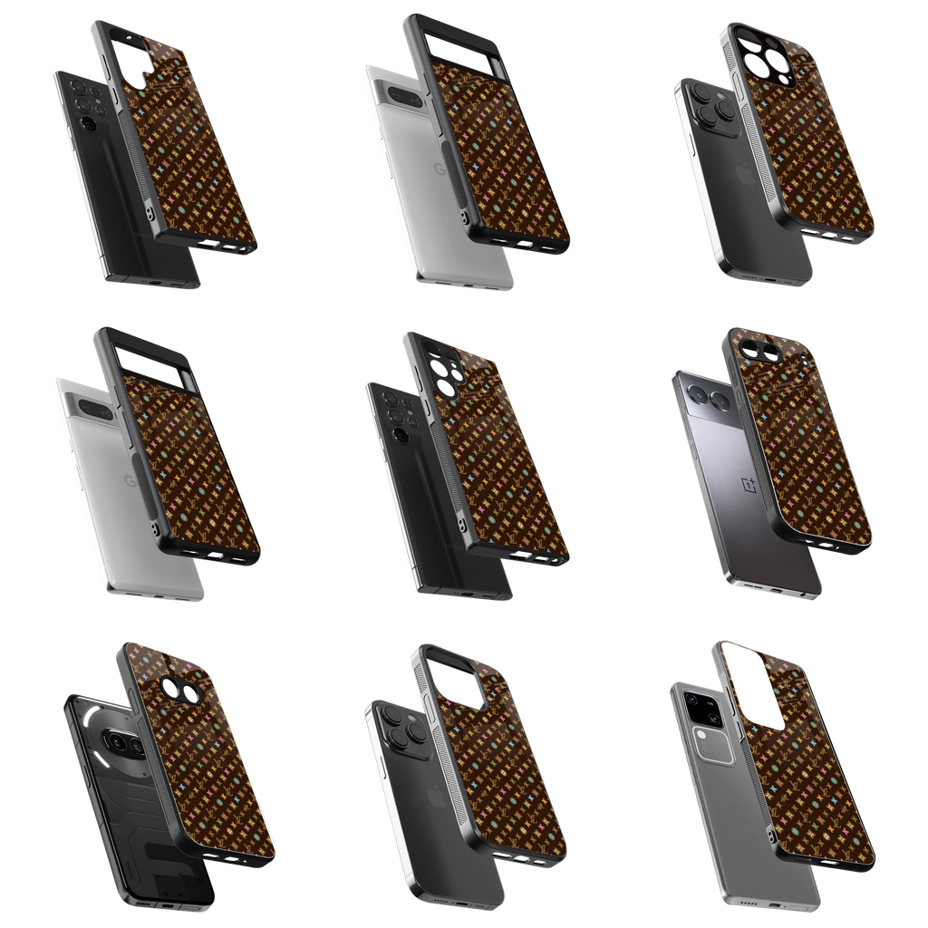 Durable Glass Back Mobile Case for iPhone, Samsung, OnePlus, Google Pixel, Redmi, Vivo, Oppo