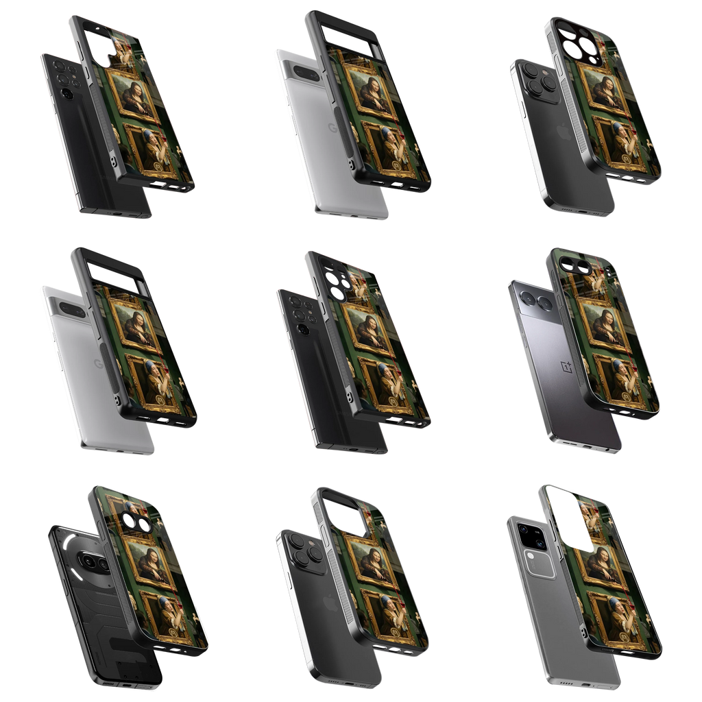 Durable Glass Back Mobile Case for iPhone, Samsung, OnePlus, Google Pixel, Redmi, Vivo, Oppo