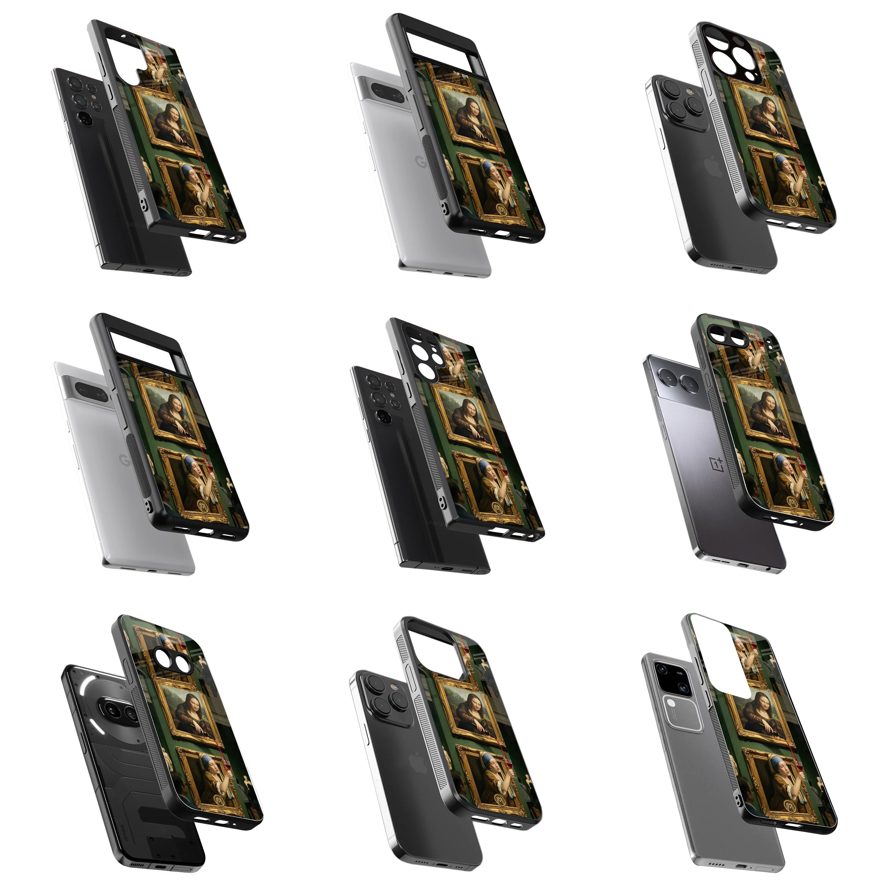 Durable Glass Back Mobile Case for iPhone, Samsung, OnePlus, Google Pixel, Redmi, Vivo, Oppo