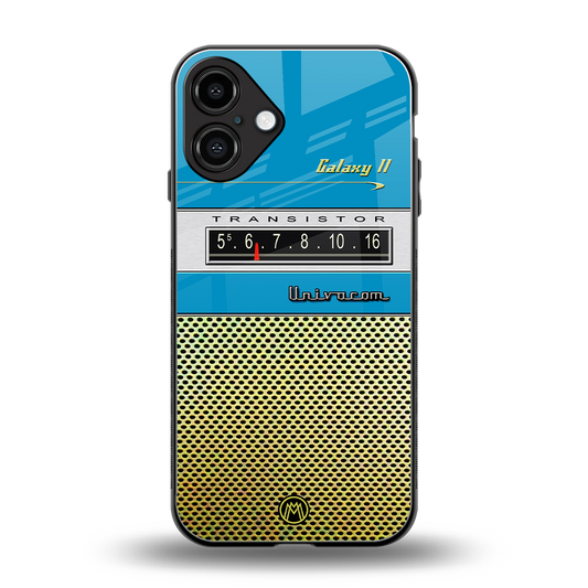 vintage radio back phone cover | glass case for iphone 16 plus
