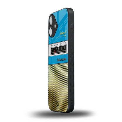 vintage radio back phone cover | glass case for iphone 16 plus