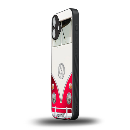 vintage volkswagen back phone cover | glass case for iphone 16 plus
