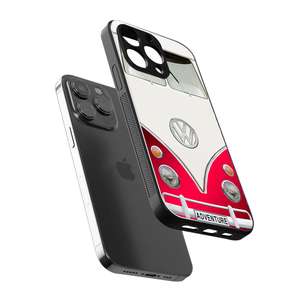 vintage volkswagen back phone cover | glass case for iphone 16 pro