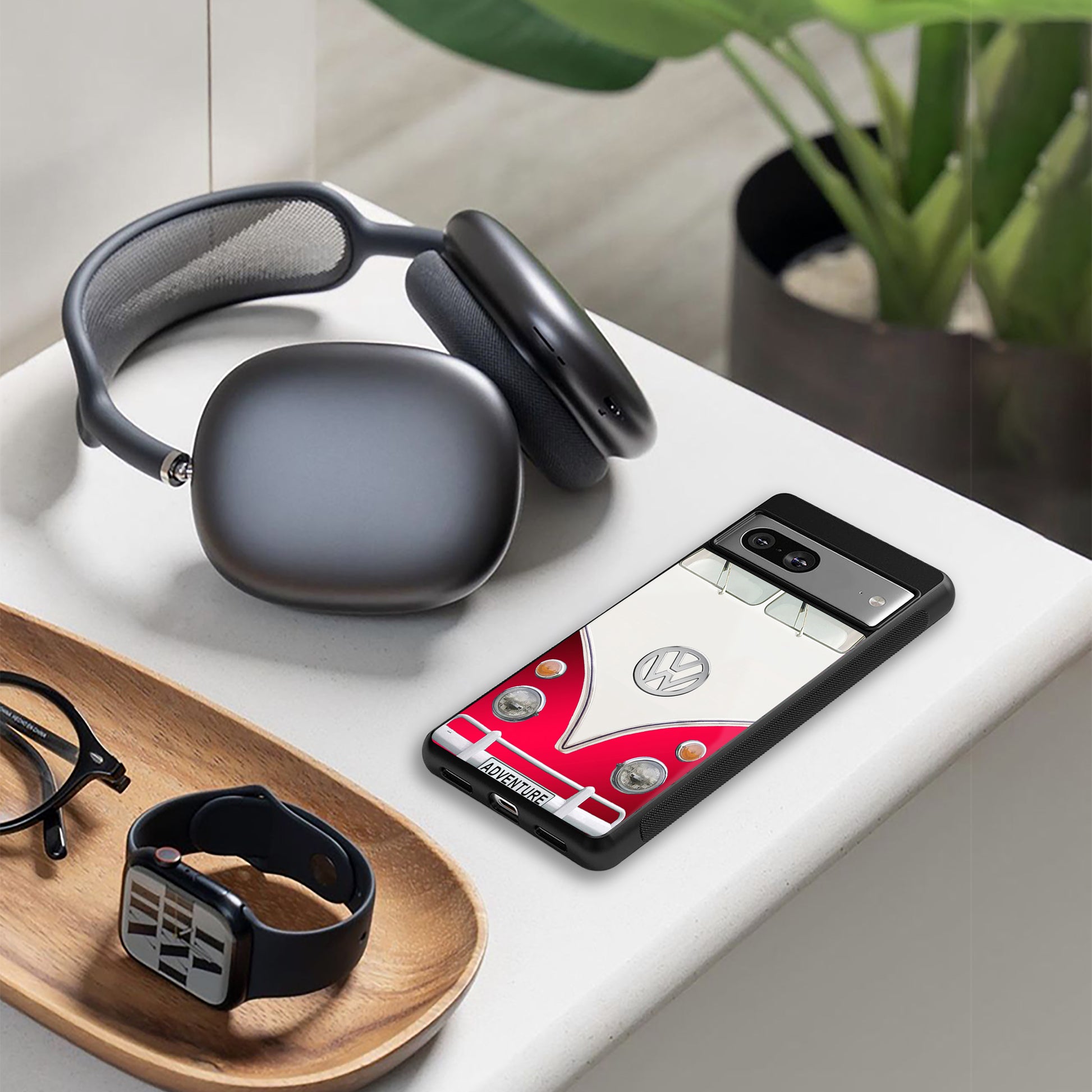 vintage volkswagen back phone cover | glass case for iphone 15 pro