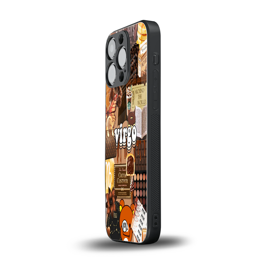 virgo aesthetic collage back phone cover | glass case for iphone 13 pro
