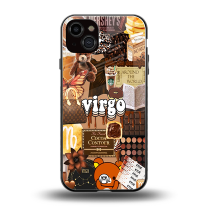 virgo aesthetic collage back phone cover | glass case for iphone 14 plus