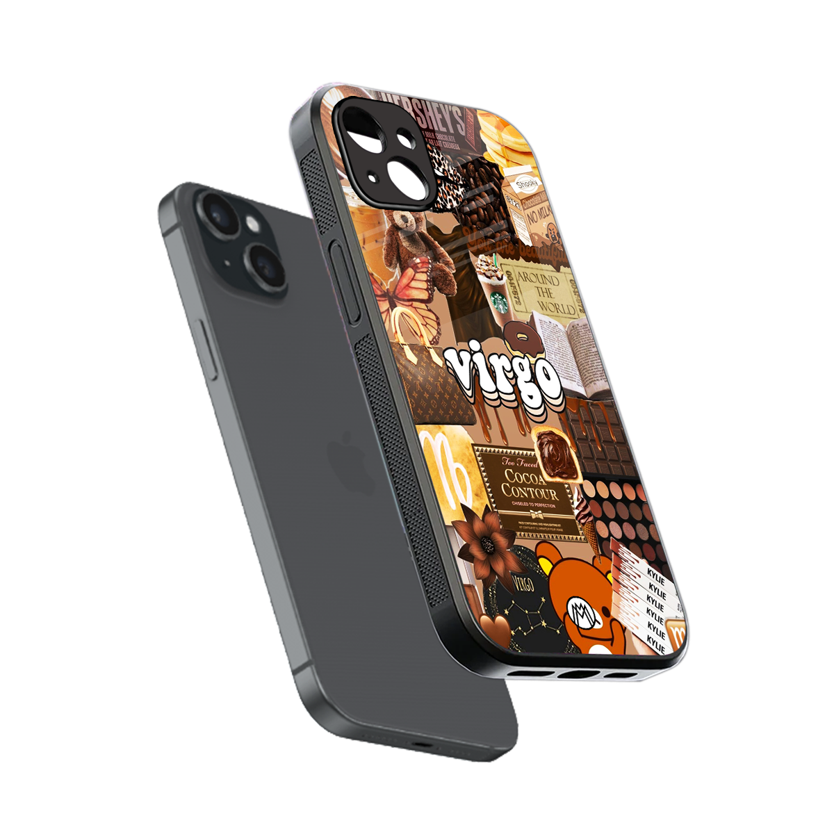 virgo aesthetic collage back phone cover | glass case for iphone 15 plus
