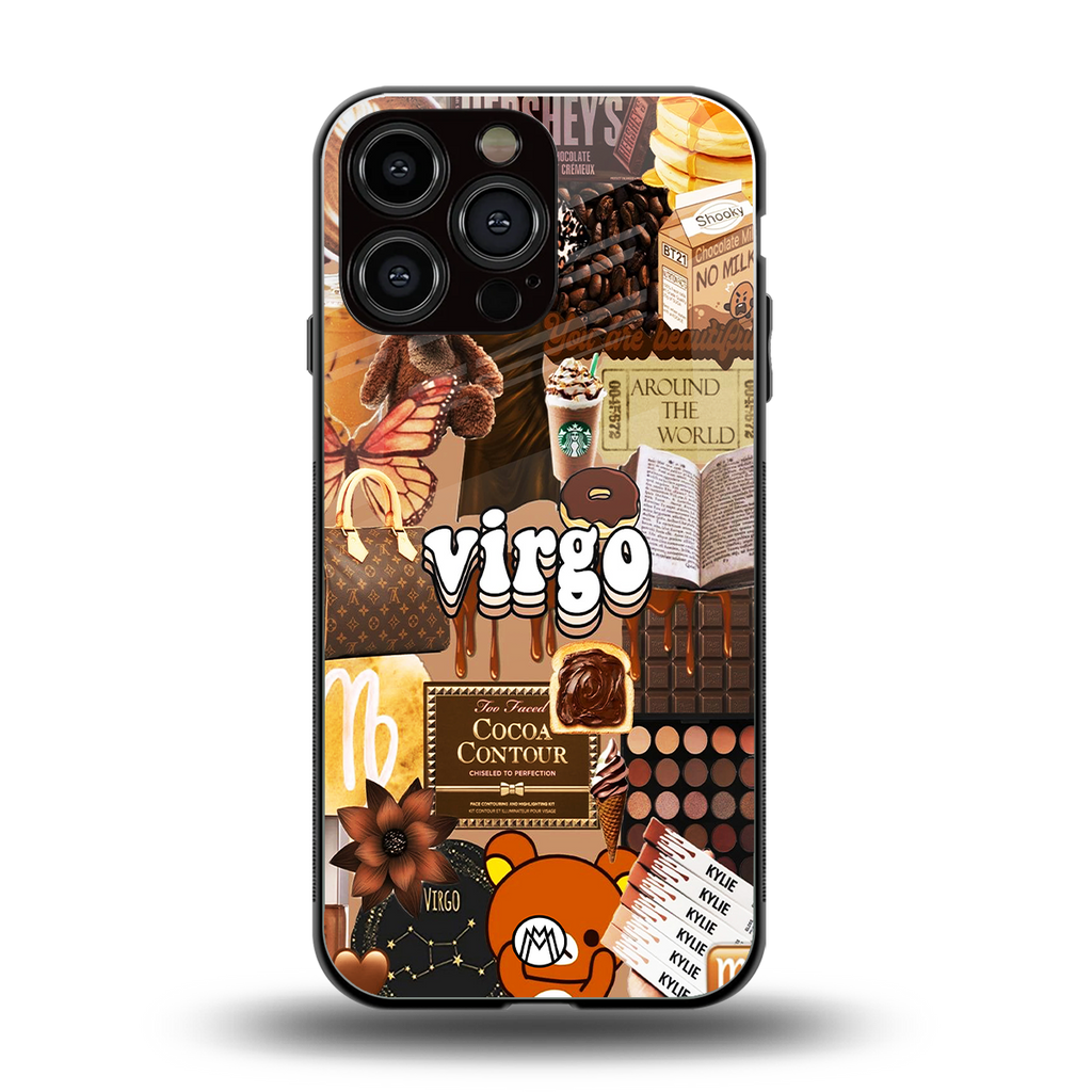 virgo aesthetic collage back phone cover | glass case for iphone 14 pro max