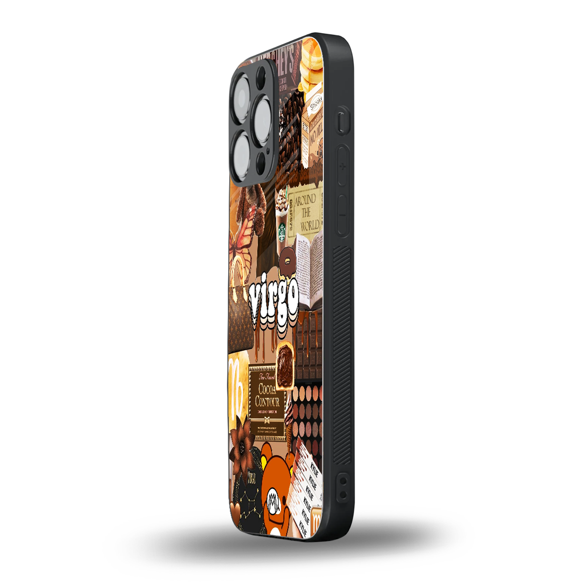 virgo aesthetic collage back phone cover | glass case for iphone 15 pro max