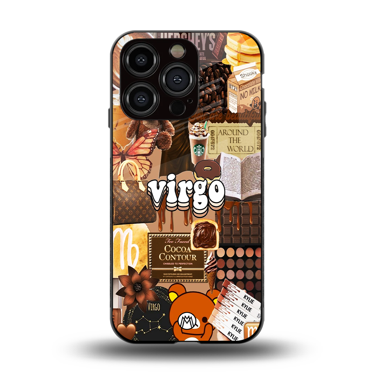 virgo aesthetic collage back phone cover | glass case for iphone 15 pro