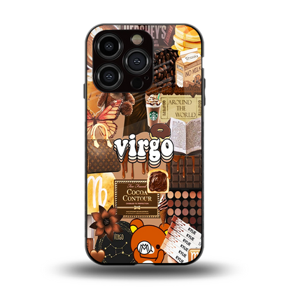 virgo aesthetic collage back phone cover | glass case for iphone 15 pro