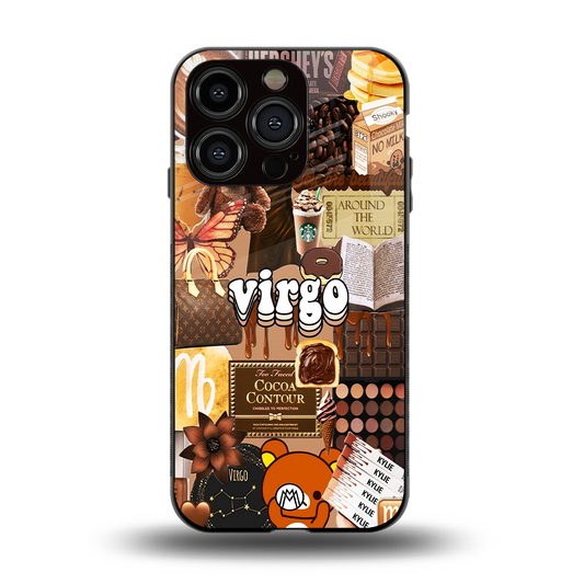 virgo aesthetic collage back phone cover | glass case for iphone 14 pro