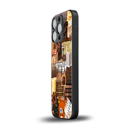 virgo aesthetic collage back phone cover | glass case for iphone 15 pro