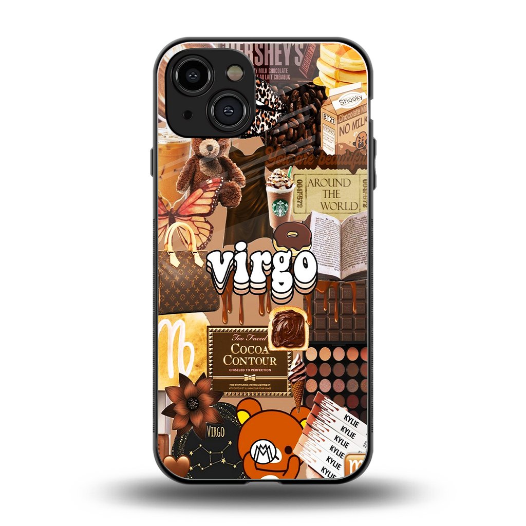virgo aesthetic collage back phone cover | glass case for iphone 15