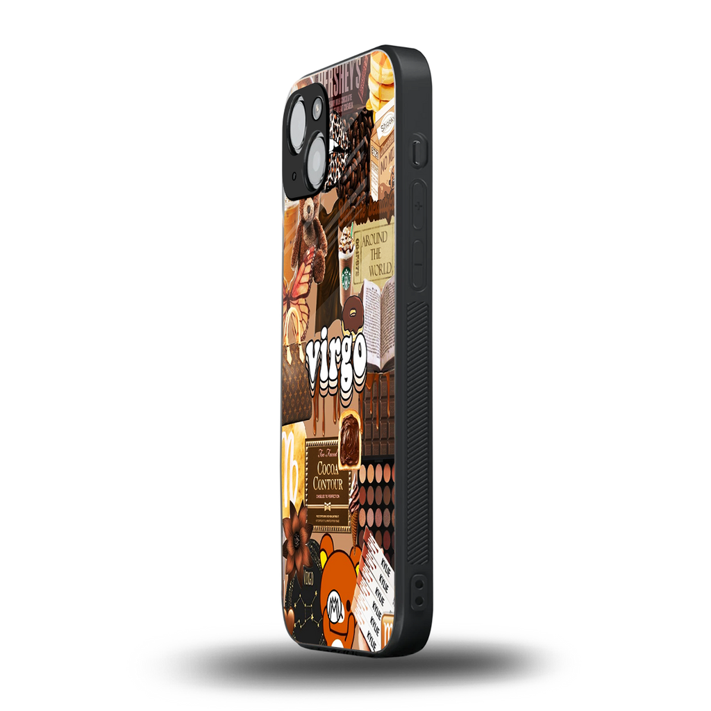 virgo aesthetic collage back phone cover | glass case for iphone 15