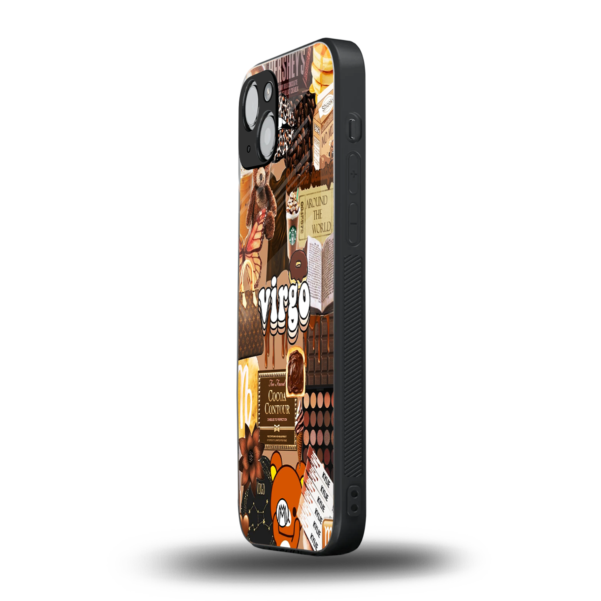 virgo aesthetic collage back phone cover | glass case for iphone 15