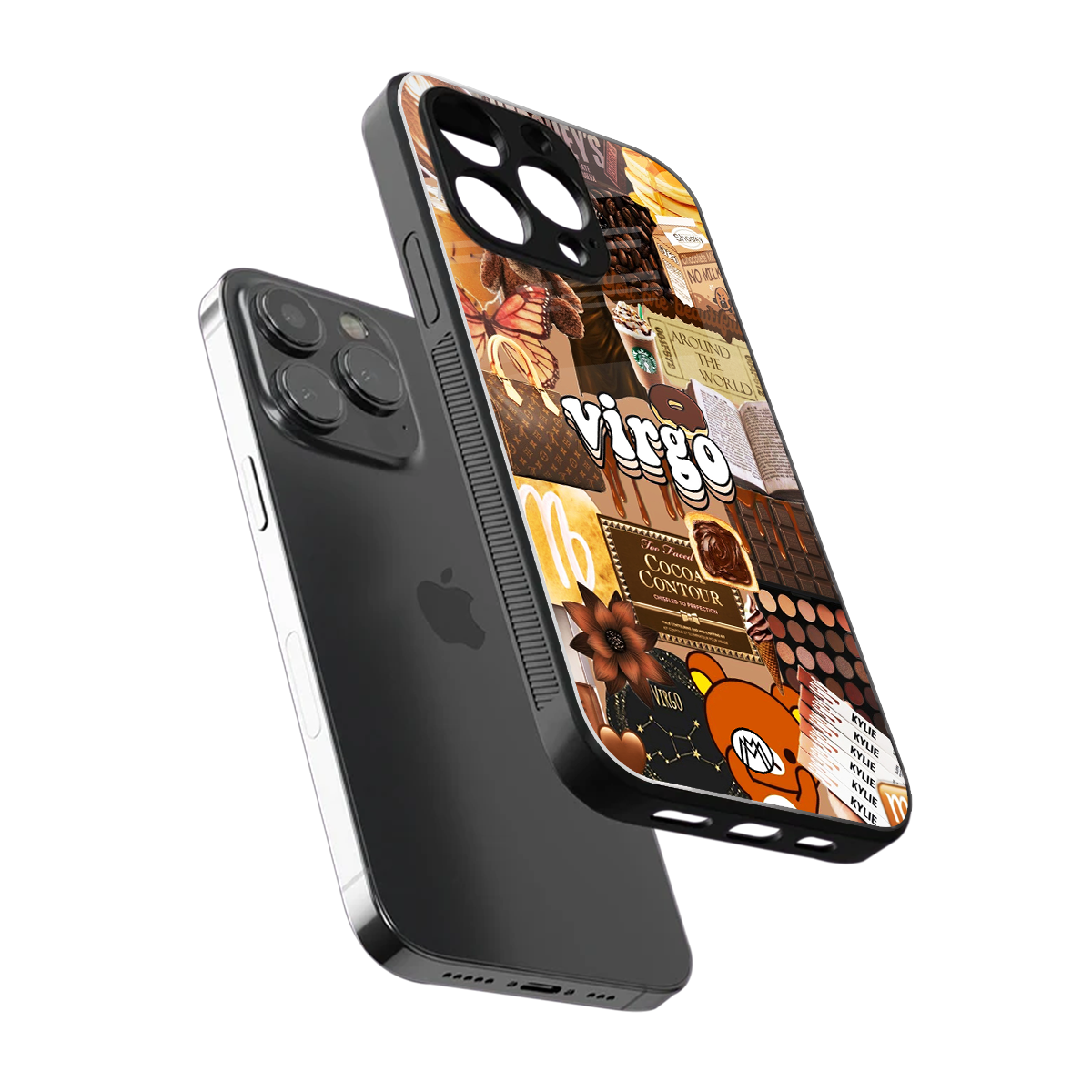 virgo aesthetic collage back phone cover | glass case for iphone 15 pro