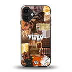 virgo aesthetic collage back phone cover | glass case for iphone 16 plus