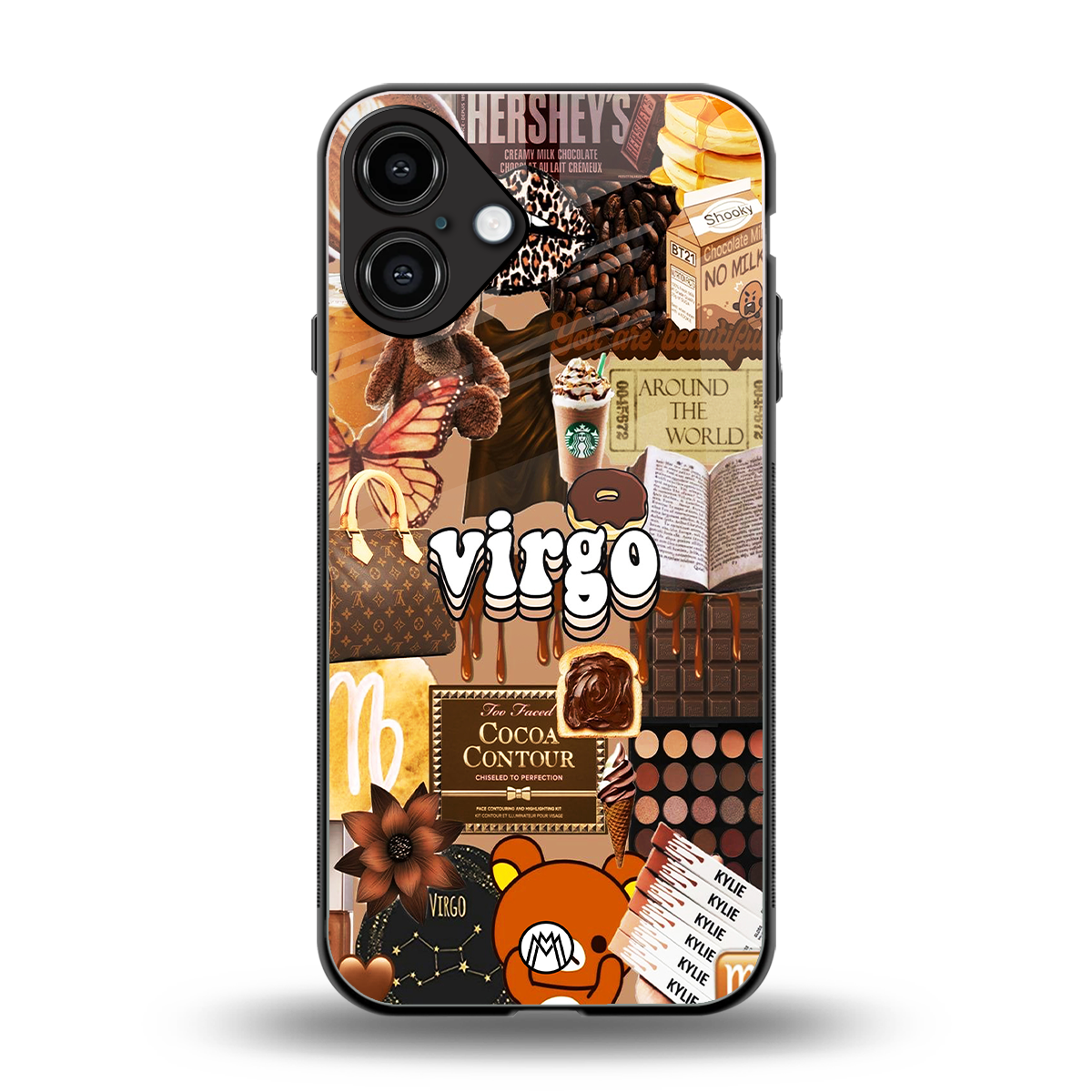 virgo aesthetic collage back phone cover | glass case for iphone 16 plus