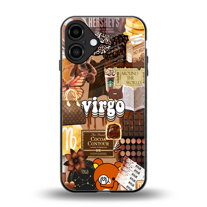 virgo aesthetic collage back phone cover | glass case for iphone 16 plus