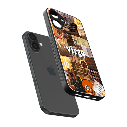 virgo aesthetic collage back phone cover | glass case for iphone 16 plus