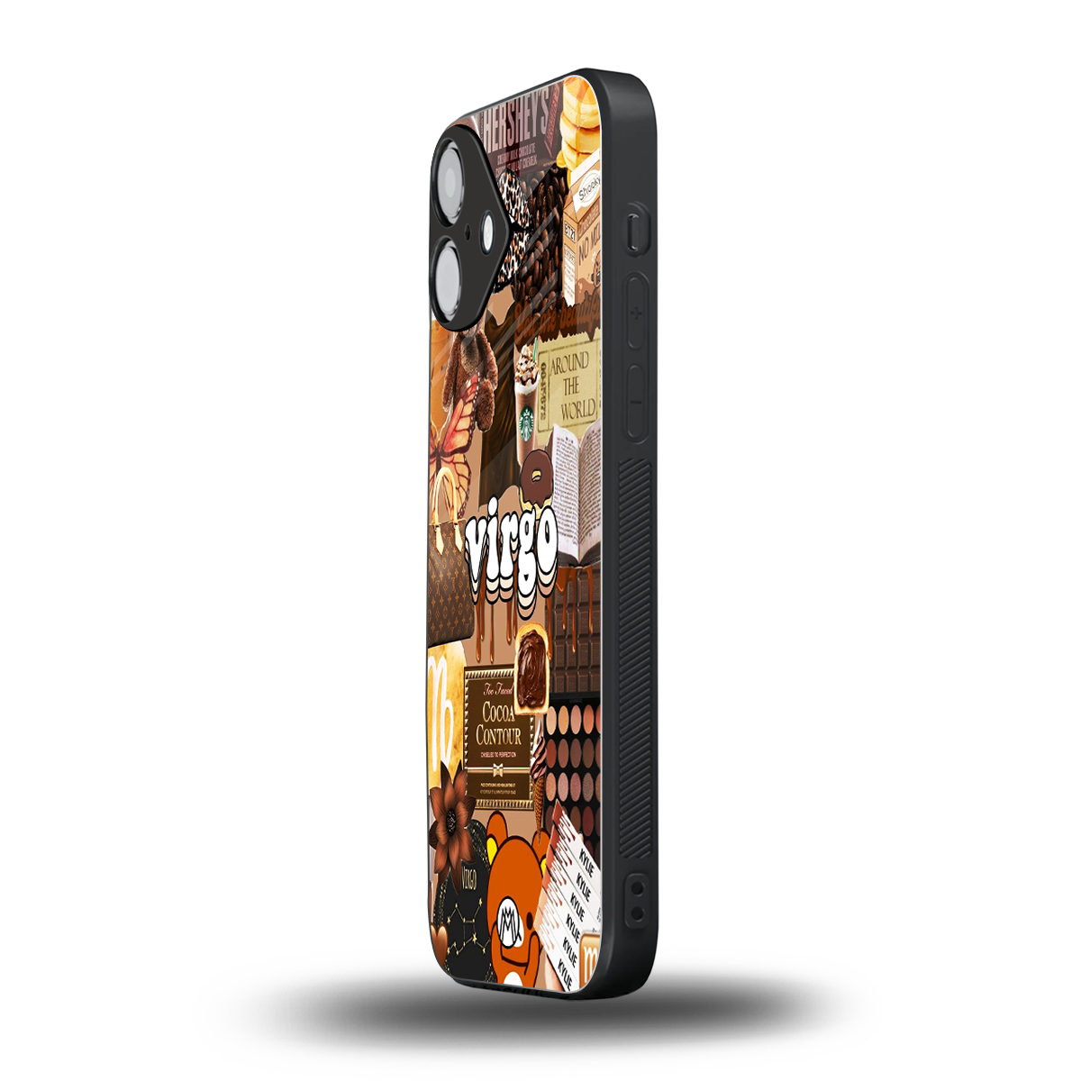 virgo aesthetic collage back phone cover | glass case for iphone 16 plus